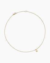 Cable Collectibles® Teen Birthstone Necklace in 18K Yellow Gold with Center Diamond, 3mm